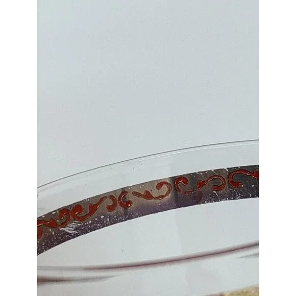 Culver ltd MCM Red 22K Gold Swirl Set of 6 Leaf Scroll Baroque High Ball Glasses - Picture 10 of 16